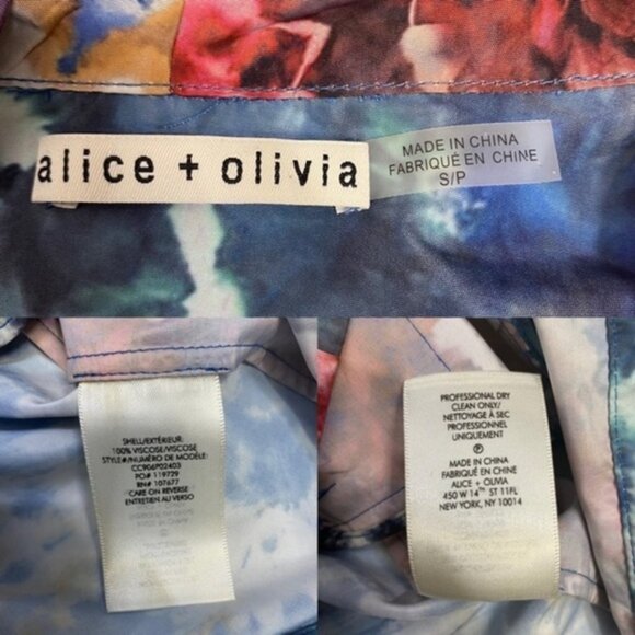 Alice‎ + Olivia Tie Dye Print Rain Jacket Multicolor Women Size Small - Picture 8 of 8